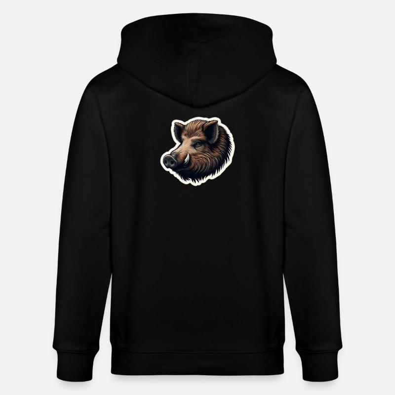 Wild boar - Stanley/Stella Unisex Bio-Kapuzenjacke CULTIVATOR  - Schwarz