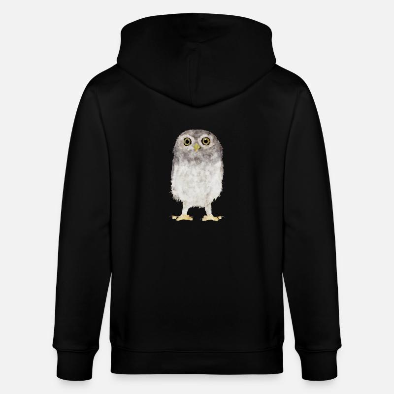 Eule - Stanley/Stella Unisex Bio-Kapuzenjacke CULTIVATOR  - Schwarz