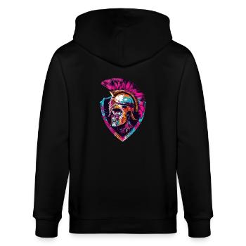Spartaner Totenkopf Gladiator - Stanley/Stella Unisex Bio-Kapuzenjacke CULTIVATOR  - Schwarz - Hinten - Anna (173cm)