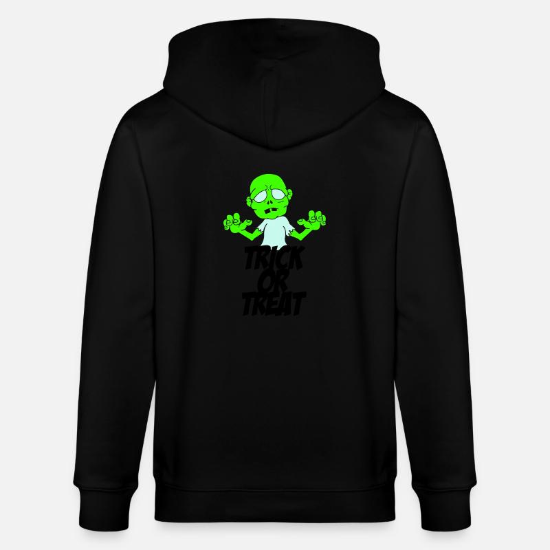 zombie trick or treat - Stanley/Stella Unisex Bio-Kapuzenjacke CULTIVATOR  - Schwarz