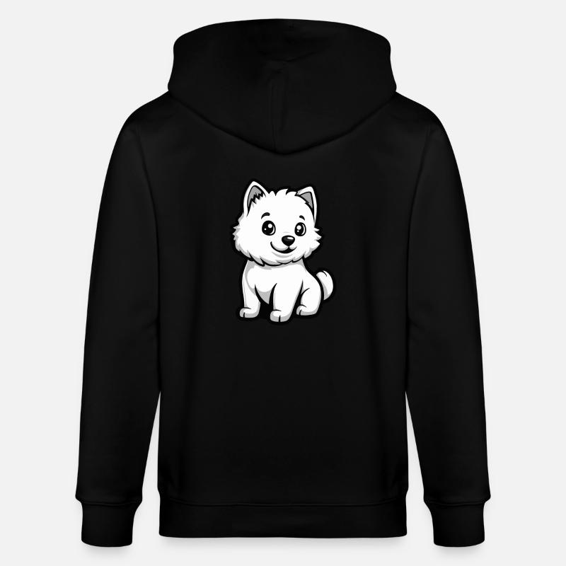 Samoyède chien bande dessinée mignon - Veste à capuche bio CULTIVATOR Stanley/Stella Unisexe - noir