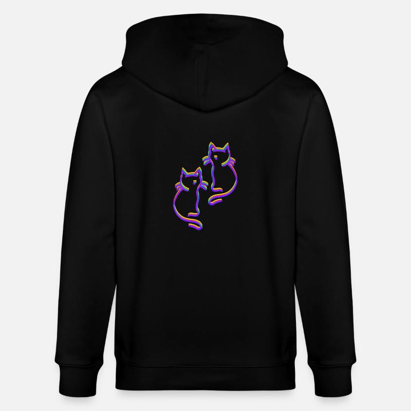 Chats arc-en-ciel LGBT - Veste à capuche bio CULTIVATOR Stanley/Stella Unisexe - noir