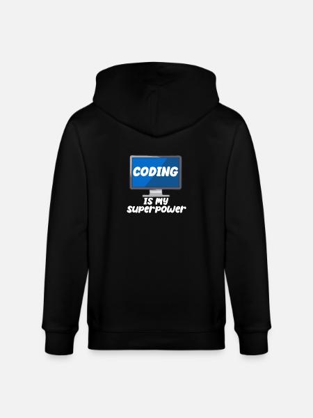 Coding Is My Superpower - Stanley/Stella Unisex Bio-Kapuzenjacke CULTIVATOR  - Schwarz