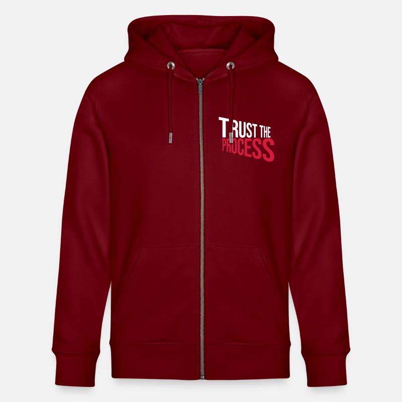 trust the process Zitat - Stanley/Stella Unisex Bio-Kapuzenjacke CULTIVATOR  - Burgunderrot