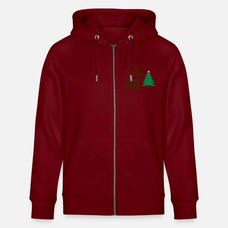 cadeau noel pour cadeaux - Veste à capuche bio CULTIVATOR Stanley/Stella Unisexe - bordeaux