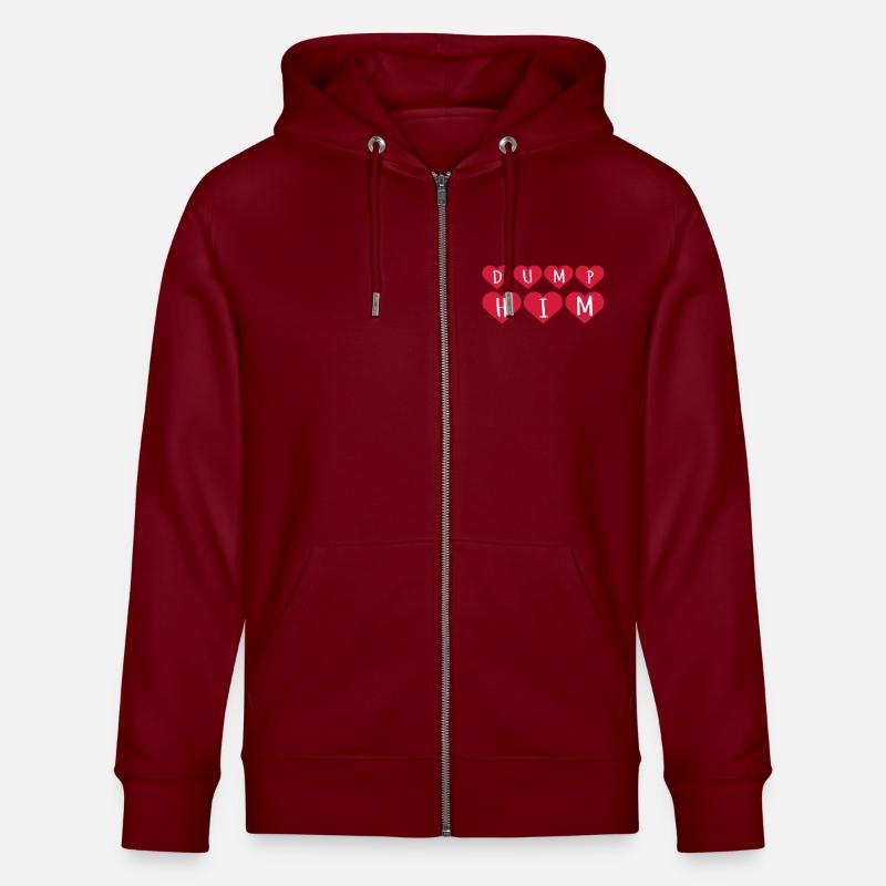 dump him Zitat Logo - Stanley/Stella Unisex Bio-Kapuzenjacke CULTIVATOR  - Burgunderrot