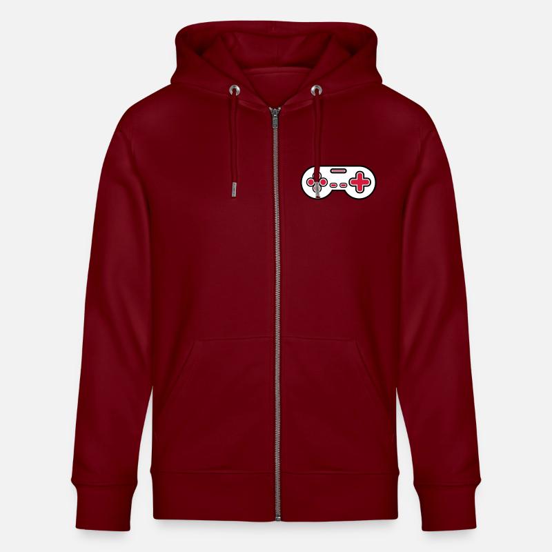 Alter Controller Retro Gamer - Stanley/Stella Unisex Bio-Kapuzenjacke CULTIVATOR  - Burgunderrot
