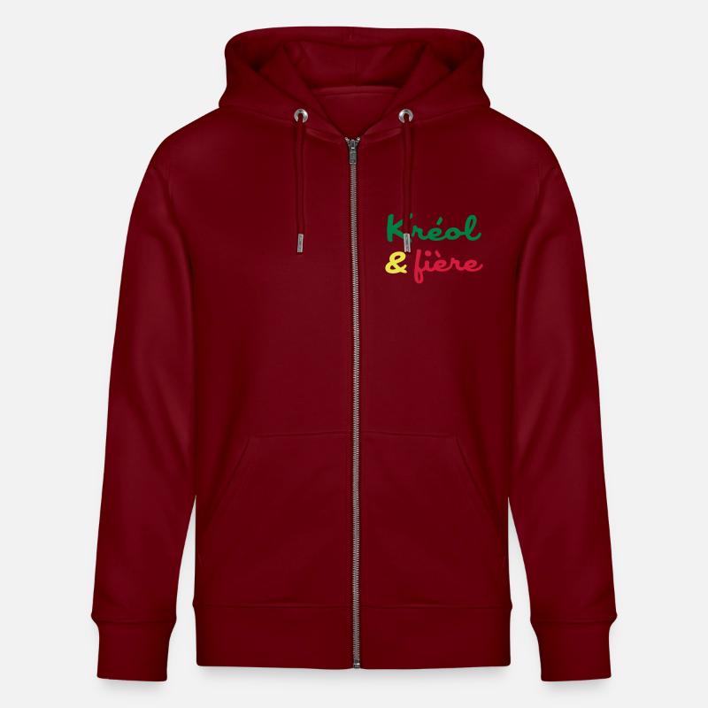 Créole / Martinique / Guadeloupe / Antilles - Veste à capuche bio CULTIVATOR Stanley/Stella Unisexe - bordeaux