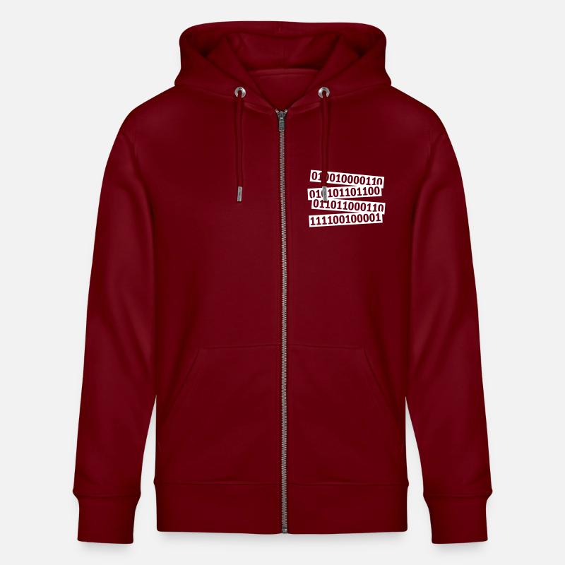 Binär Code Programm Sprache - Stanley/Stella Unisex Bio-Kapuzenjacke CULTIVATOR  - Burgunderrot