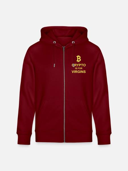 crypto is for virgins - Stanley/Stella CULTIVATOR Unisex Organic Hooded Jacket - burgundy
