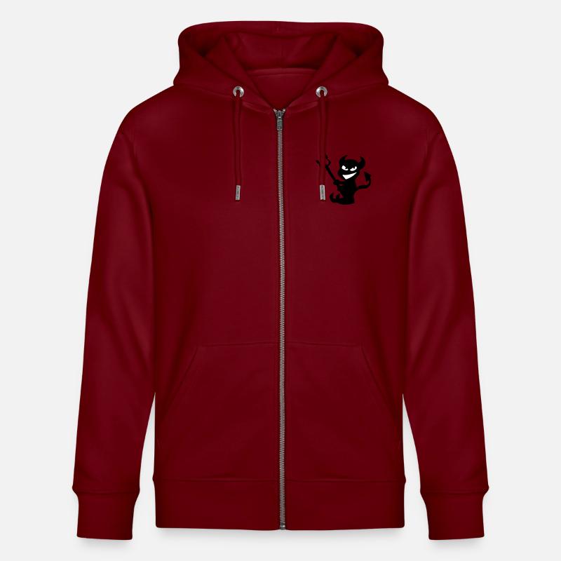 Smile evil with trident - Stanley/Stella CULTIVATOR  Unisex Organic Hooded Jacket - burgundy