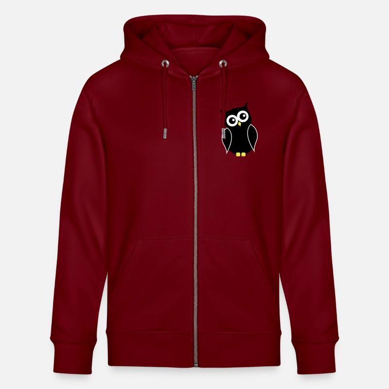 Eule01 - Stanley/Stella Unisex Bio-Kapuzenjacke CULTIVATOR  - Burgunderrot