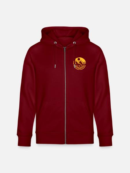 Mountains Round Stamp Mountains - Stanley/Stella CULTIVATOR Unisex Organic Hooded Jacket - burgundy