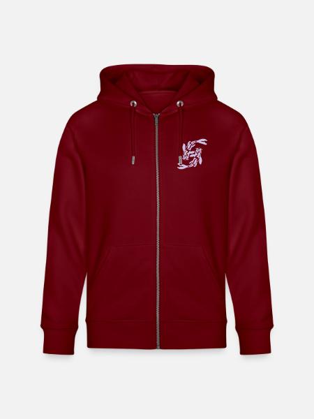 Design 2 Koi Fish - Stanley/Stella CULTIVATOR  Unisex Organic Hooded Jacket - burgundy