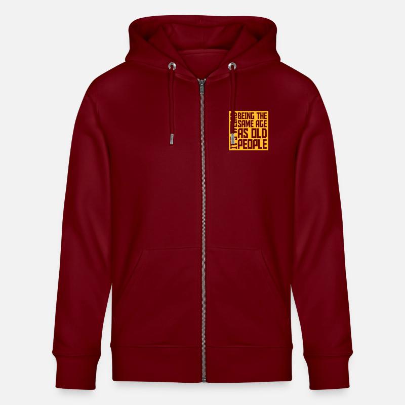 being old people age - Stanley/Stella Unisex Bio-Kapuzenjacke CULTIVATOR  - Burgunderrot