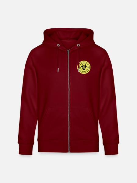 Biohazard Sight Zombie Hunter - Stanley/Stella CULTIVATOR  Unisex Organic Hooded Jacket - burgundy