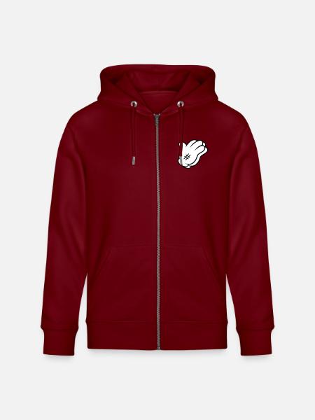 Comic Hand Pray - Stanley/Stella Unisex Bio-Kapuzenjacke CULTIVATOR - Burgunderrot