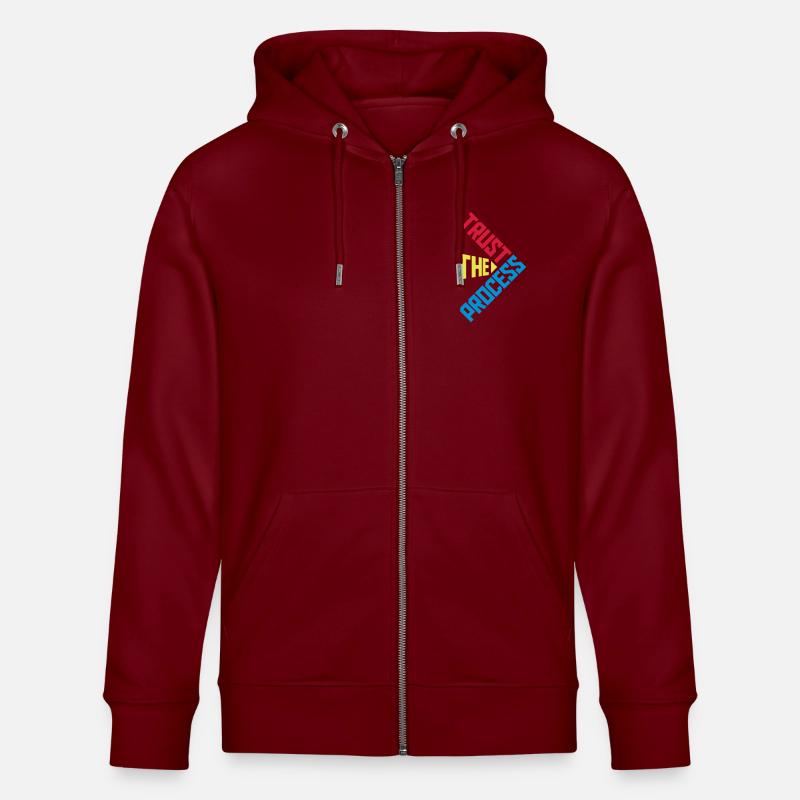trust the process Zitat - Stanley/Stella Unisex Bio-Kapuzenjacke CULTIVATOR  - Burgunderrot