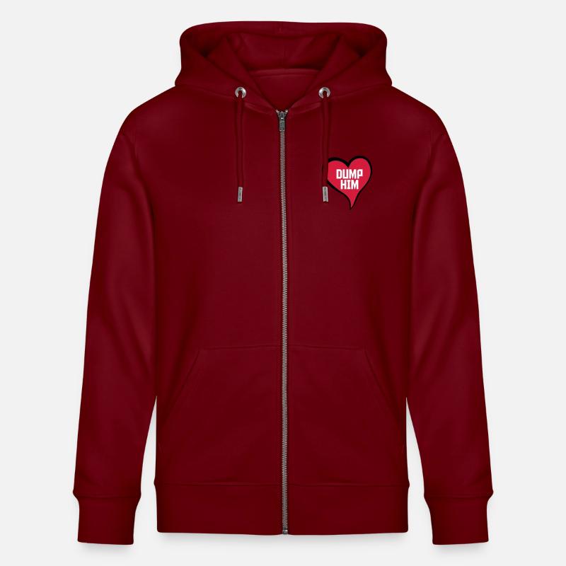 dump him Zitat Logo - Stanley/Stella Unisex Bio-Kapuzenjacke CULTIVATOR  - Burgunderrot