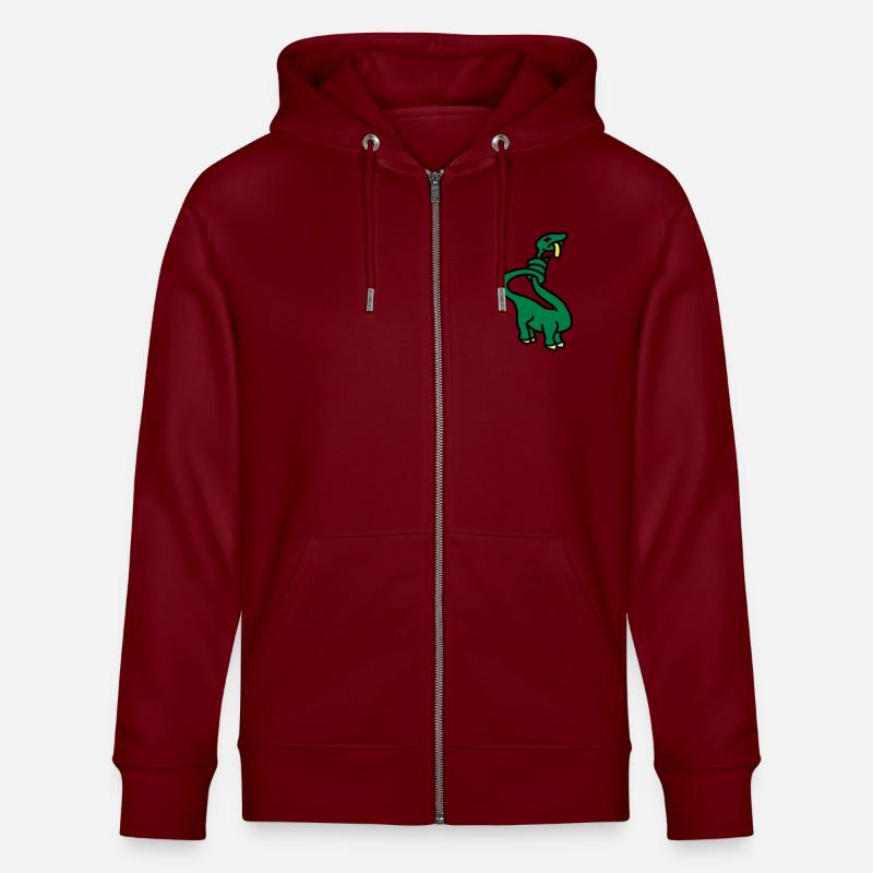 stranglesaurus_dino_3c - Stanley/Stella CULTIVATOR  Unisex Organic Hooded Jacket - burgundy