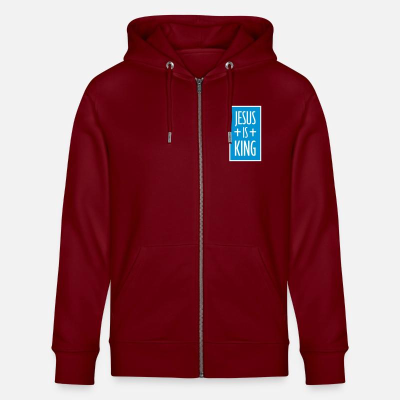 Citation de Jésus est roi - Veste à capuche bio CULTIVATOR Stanley/Stella Unisexe - bordeaux