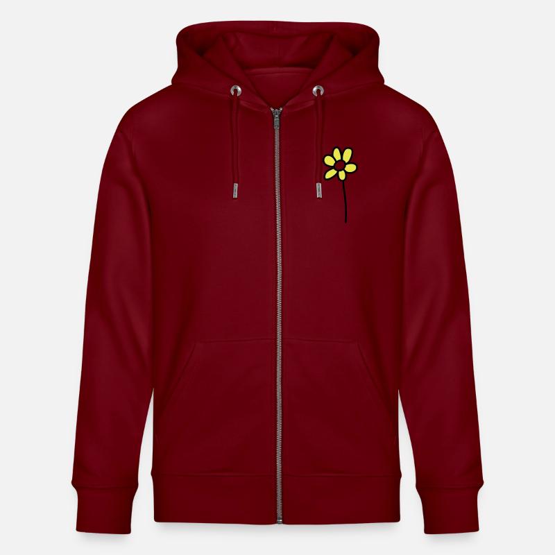 1 fleur - V2 - Veste à capuche bio CULTIVATOR Stanley/Stella Unisexe - bordeaux