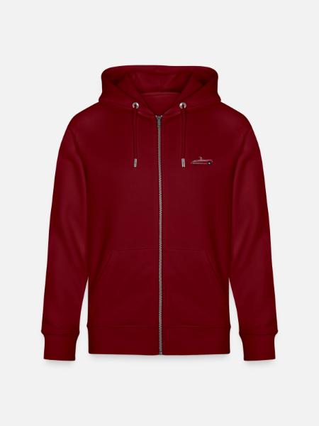 Auto mit Hund - Stanley/Stella Unisex Bio-Kapuzenjacke CULTIVATOR - Burgunderrot