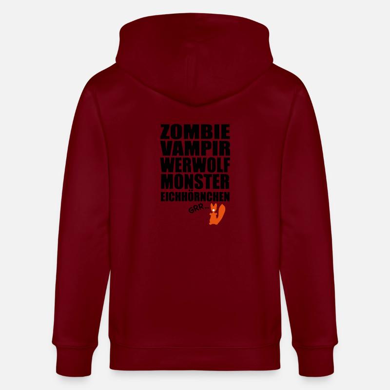 Monster Eichhörnchen - Stanley/Stella Unisex Bio-Kapuzenjacke CULTIVATOR  - Burgunderrot