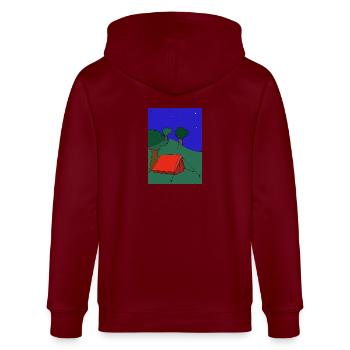 Zelt unterm Sternenhimmel - Stanley/Stella Unisex Bio-Kapuzenjacke CULTIVATOR  - Burgunderrot - Hinten - Anna (173cm)