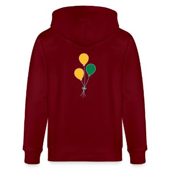 Luftballons dreifarbig - Stanley/Stella Unisex Bio-Kapuzenjacke CULTIVATOR  - Burgunderrot - Hinten - Anna (173cm)