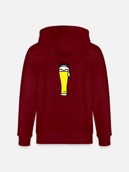 koenigliches_bier_3c - Stanley/Stella Unisex Bio-Kapuzenjacke CULTIVATOR  - Burgunderrot