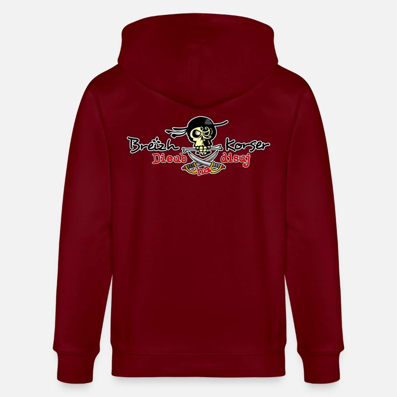 Dieub ha disuj (Libre et rebelle) - Veste à capuche bio CULTIVATOR Stanley/Stella Unisexe - bordeaux