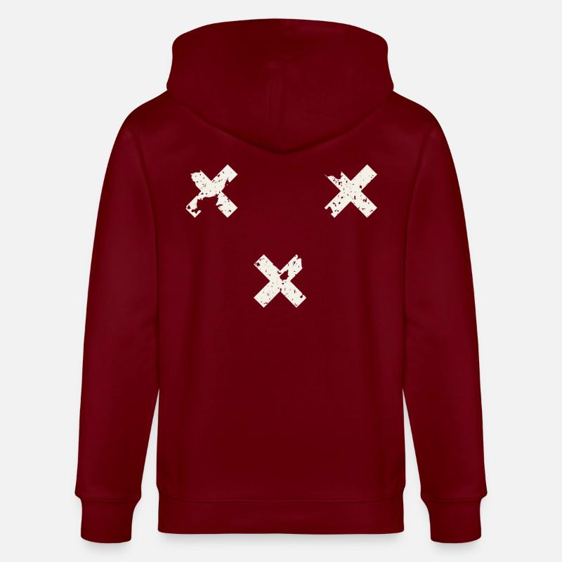 Breda - Croix de drapeau - Veste à capuche bio CULTIVATOR Stanley/Stella Unisexe - bordeaux