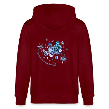 Serie Freunde sind wie Sterne - Stanley/Stella Unisex Bio-Kapuzenjacke CULTIVATOR  - Burgunderrot - Hinten - Anna (173cm)