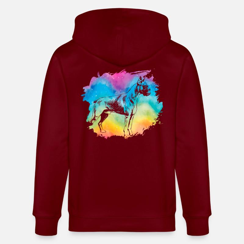 Boxer Rétro - Veste à capuche bio CULTIVATOR Stanley/Stella Unisexe - bordeaux