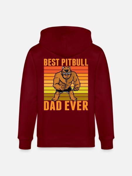 Best Pitbull dad ever - Stanley/Stella CULTIVATOR Unisex Organic Hooded Jacket - burgundy