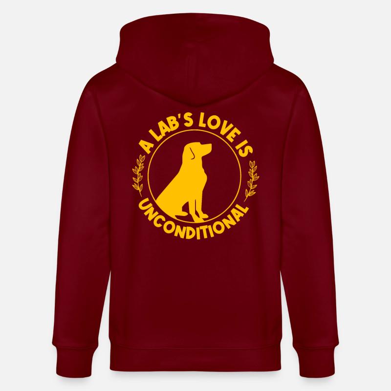 A Lab's Love is uncoditional - Stanley/Stella Unisex Bio-Kapuzenjacke CULTIVATOR  - Burgunderrot