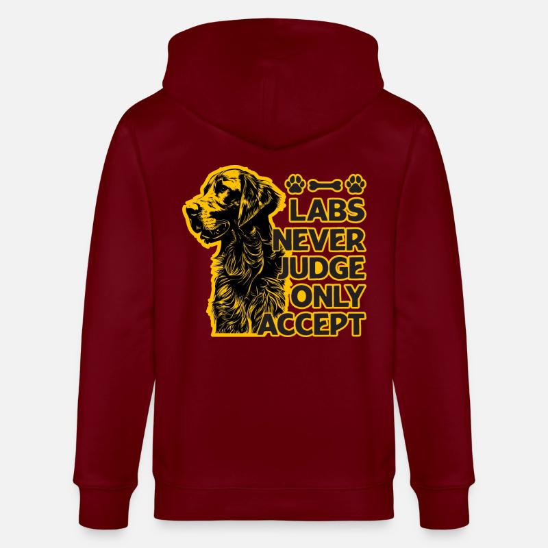Labs never judge only accept - Stanley/Stella Unisex Bio-Kapuzenjacke CULTIVATOR  - Burgunderrot