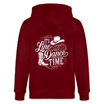 Line Dance Zeit Line Dancing Tanzen - Stanley/Stella Unisex Bio-Kapuzenjacke CULTIVATOR  - Burgunderrot - Hinten - Anna (173cm)