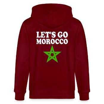 Maroc - Veste à capuche bio CULTIVATOR Stanley/Stella Unisexe - bordeaux - Dos - Anna (173cm)