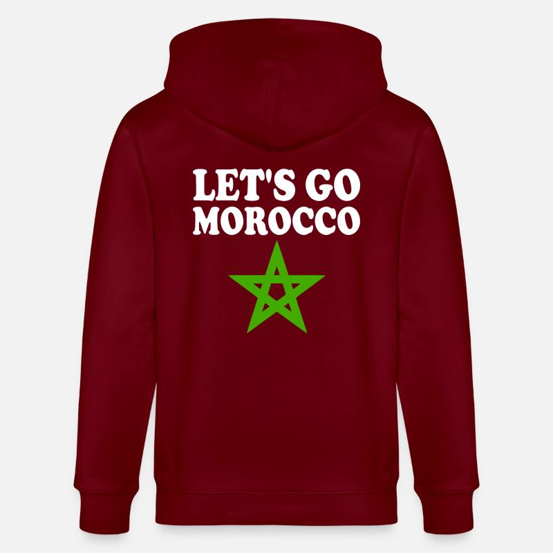 Marokko - Stanley/Stella Unisex Bio-Kapuzenjacke CULTIVATOR  - Burgunderrot