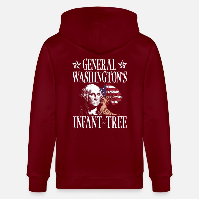 General Washingtons Säuglingsbaum 4. Juli - Stanley/Stella Unisex Bio-Kapuzenjacke CULTIVATOR  - Burgunderrot