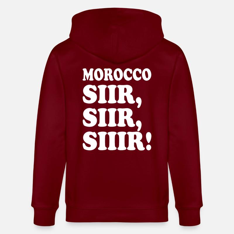 Marokko - Stanley/Stella Unisex Bio-Kapuzenjacke CULTIVATOR  - Burgunderrot
