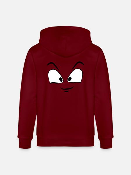 smiley face - Stanley/Stella CULTIVATOR  Unisex Organic Hooded Jacket - burgundy