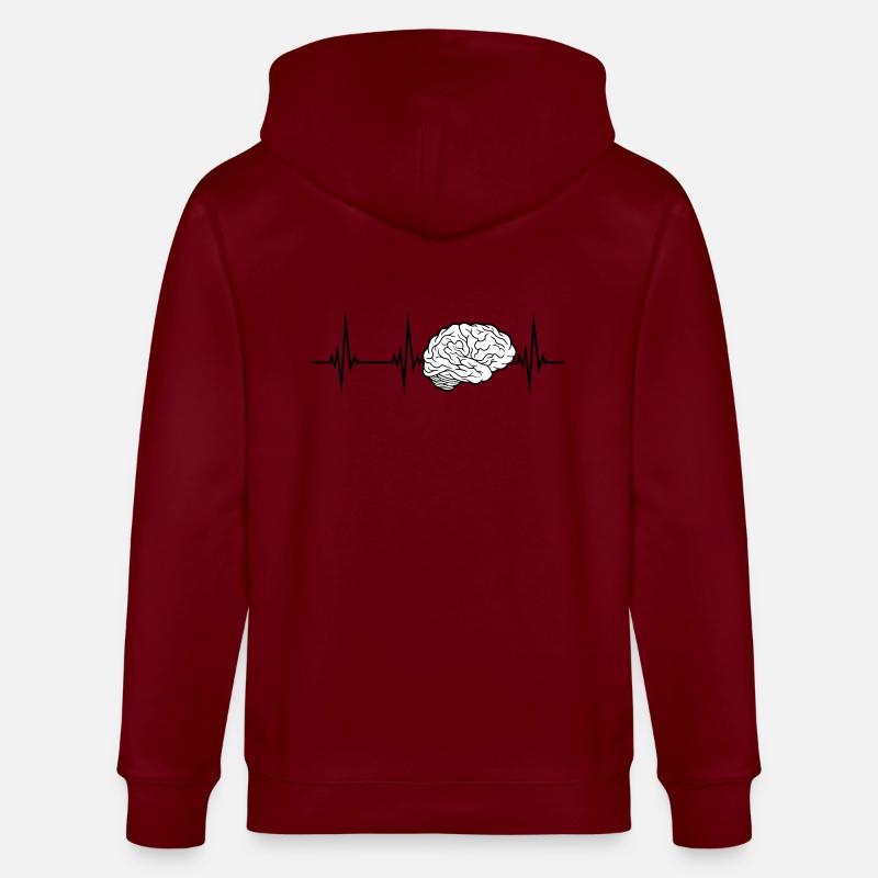 Conception du cerveau ECG - Veste à capuche bio CULTIVATOR Stanley/Stella Unisexe - bordeaux