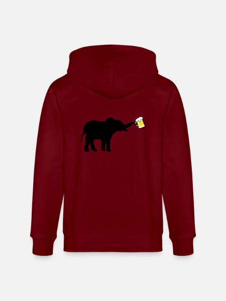 Beer Jug Elephant cool - Stanley/Stella CULTIVATOR Unisex Organic Hooded Jacket - burgundy