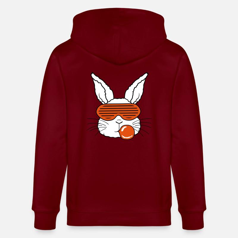 Chewing gum bubble lapin cool - Veste à capuche bio CULTIVATOR Stanley/Stella Unisexe - bordeaux