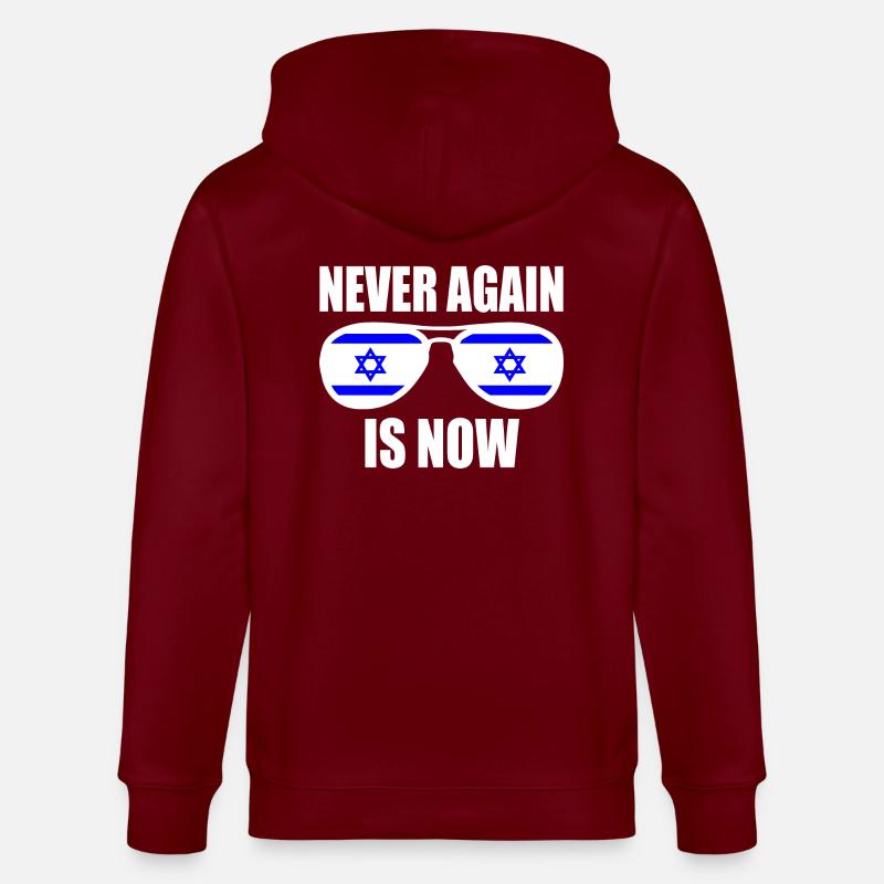 Never again is now - Stanley/Stella Unisex Bio-Kapuzenjacke CULTIVATOR  - Burgunderrot