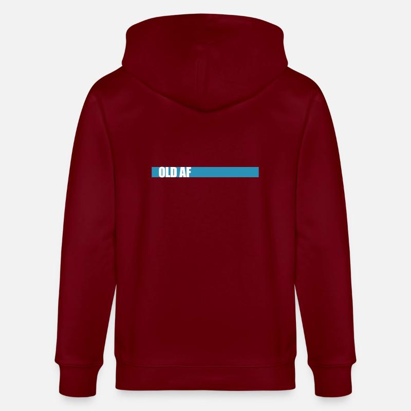 old AF Text Logo - Stanley/Stella CULTIVATOR  Unisex Organic Hooded Jacket - burgundy