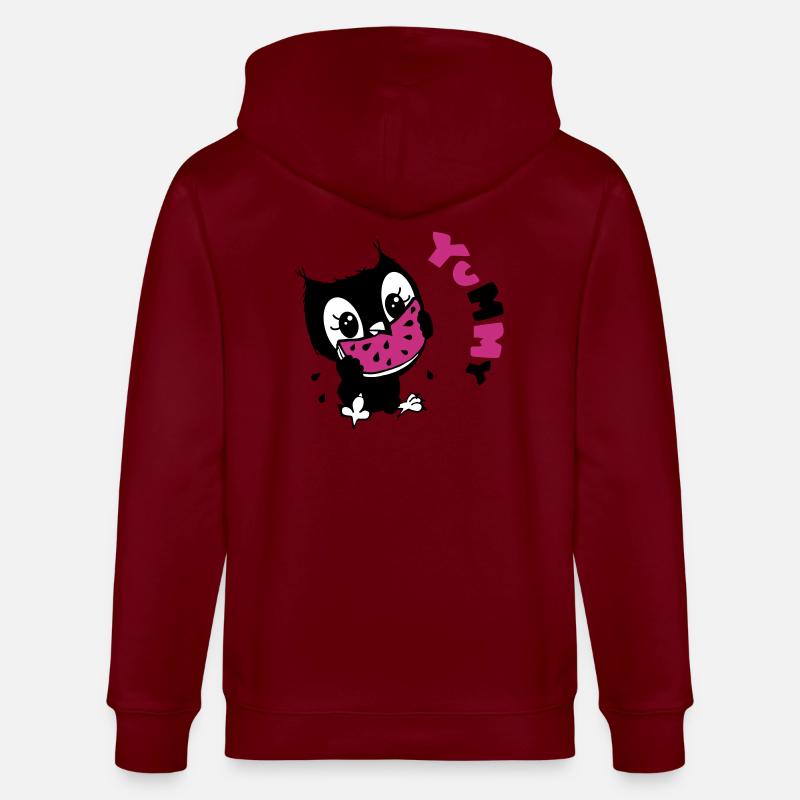 Eule yumyum - Stanley/Stella Unisex Bio-Kapuzenjacke CULTIVATOR  - Burgunderrot